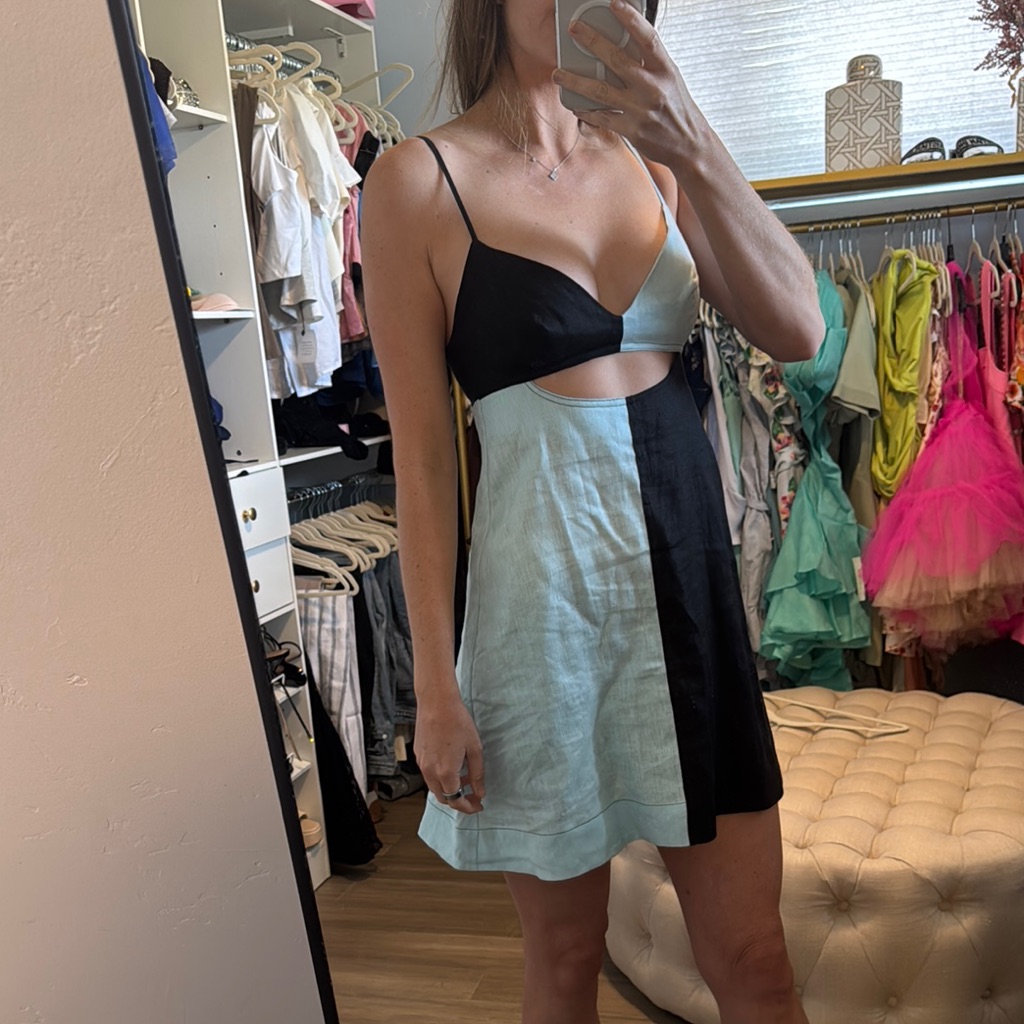 Stylish Black And Light Blue Women's Dress